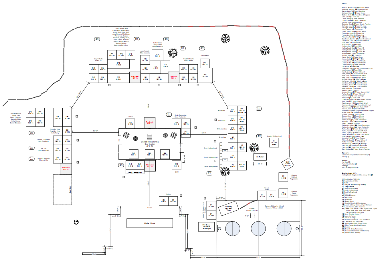 A picture of the site plan for Wing-Off.